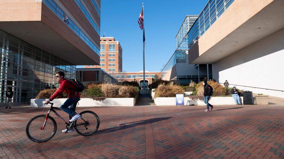 The campus of UNC Charlotte on Friday, January 29, 2021.
