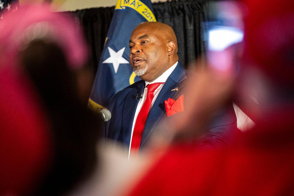 Republican gubernatorial candidate Lt. Gov. Mark Robinson makes a concession speech during an election watch party at the City Club in Raleigh after loosing the North Carolina gubernatorial race to Democratic nominee Attorney General Josh Stein on Election Day, Tuesday, Nov. 5, 2024.