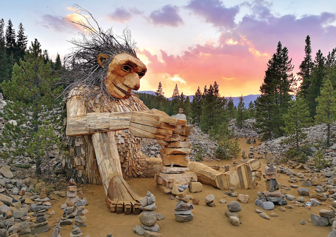 This troll, called Isak Heartstone, was created by artist Thomas Dambo in Colorado in 2018. Dambo is bringing two trolls to Dix Park in 2025. 