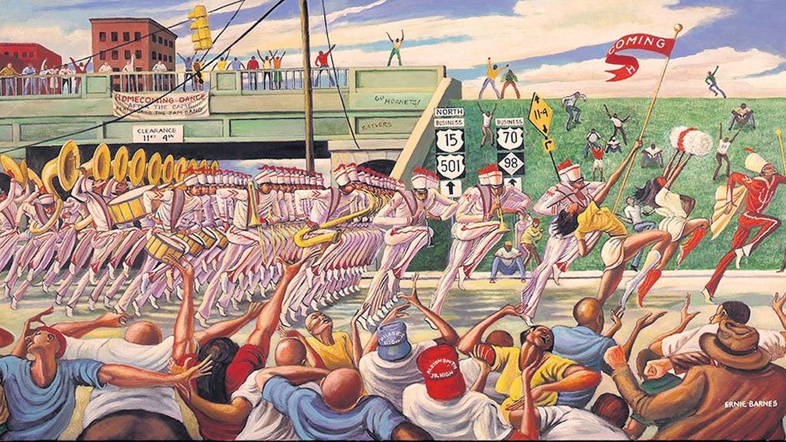 "Homecoming" by Ernie Barnes, 1994, will be included in "The North Carolina Roots of Artist Ernie Barnes" exhibition at the North Carolina Museum of History, which opens June 29 and runs through March 3.