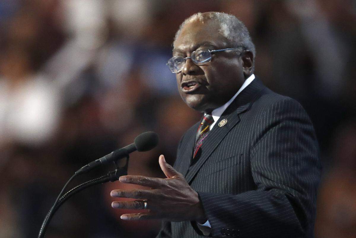 In a file photo, Rep. James Clyburn, D-SC, speaks at the Democratic National Convention in Philadelphia. Clyburn announced his intentions to be named Majority Whip in the House.