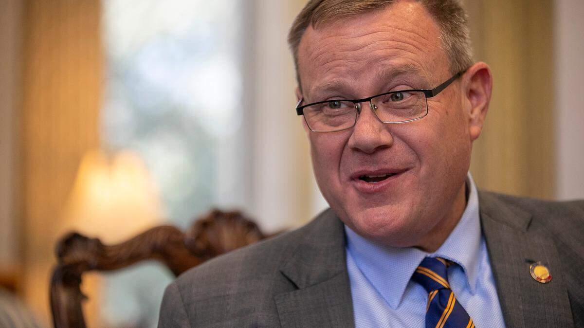 House Speaker Tim Moore photographed during an interview in his office at the North Carolina General Assembly on Wednesday, September 21, 2022 in Raleigh, N.C.