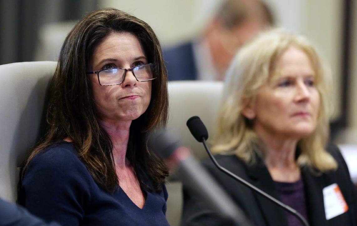 Executive director of the Board of Elections Kim Strach during the public evidentiary hearing on the 9th Congressional District investigation Monday morning, Feb. 18, 2019, at the North Carolina State Bar in Raleigh.
