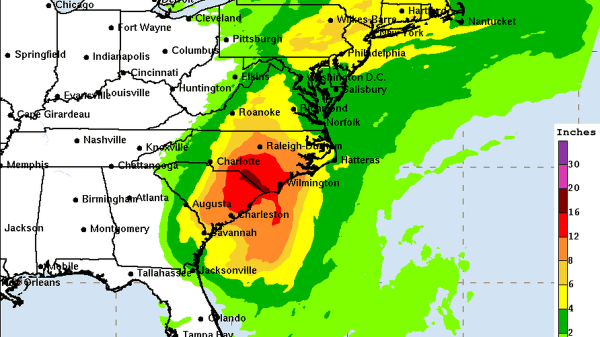 Southern portions of North Carolina will see rain from Tropical Storm Debby starting Tuesday. Through Friday night, the storm could bring more than 16 inches of rain to some parts of the state.