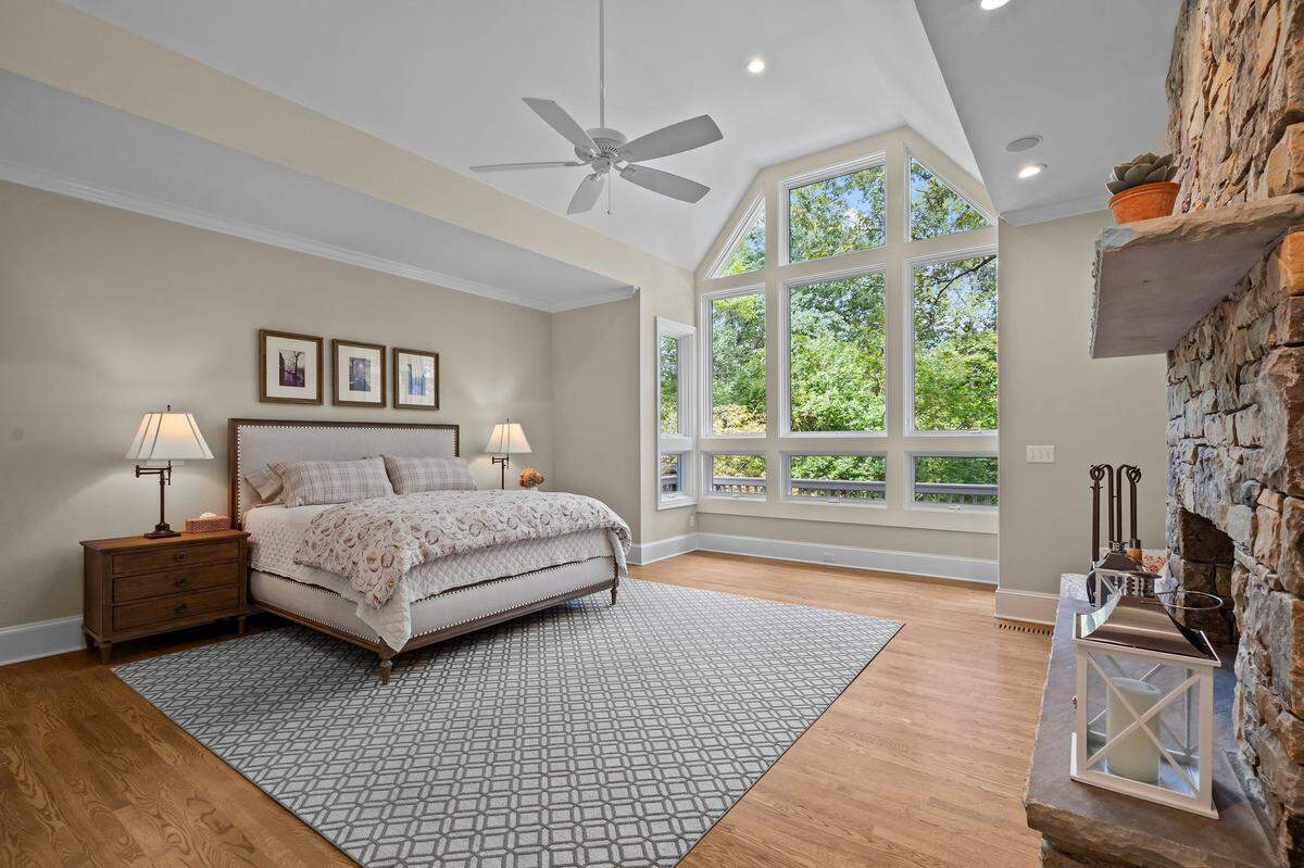 The bathroom at 32430 Archdale in the Highland Pond neighborhood of Governors Club in Chapel Hill. Custom-built by the late NBA veteran and UNC legend Eric Montross, it’s now up for sale.
