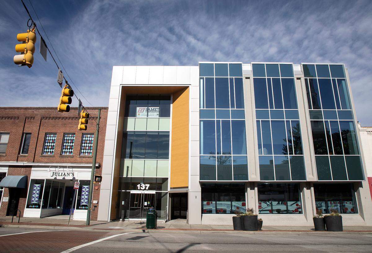 A building at 137 East Franklin Street, one site that will become a part of Chapel Hill’s new downtown innovation district, is photographed on Friday, Jan. 20, 2023, in Chapel Hill, N.C.