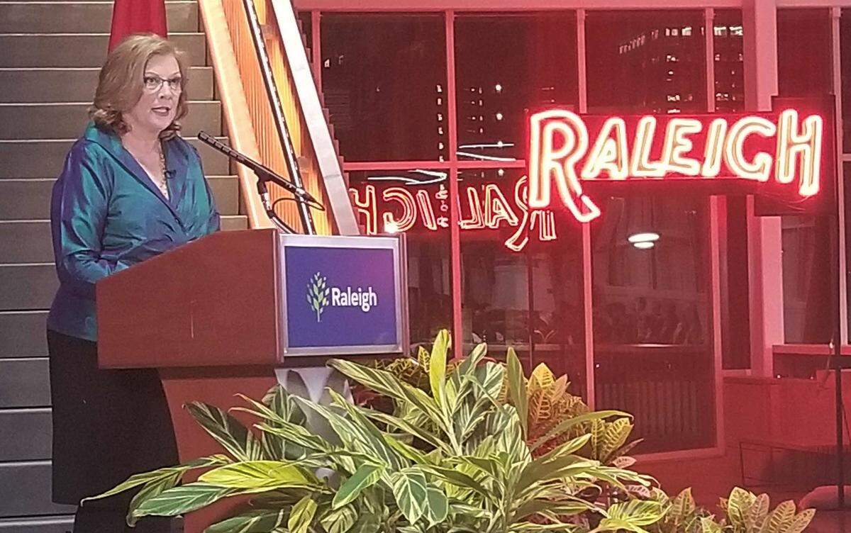 Raleigh Mayor Nancy McFarlane delivers her final State of the City speech Nov. 1, 2019 at Raleigh Union Station in downtown. She did not seek another term on the council.