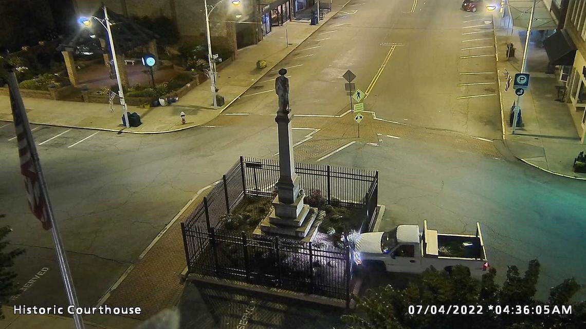 Hit-and-run driver strikes fence around Alamance County Confederate statue