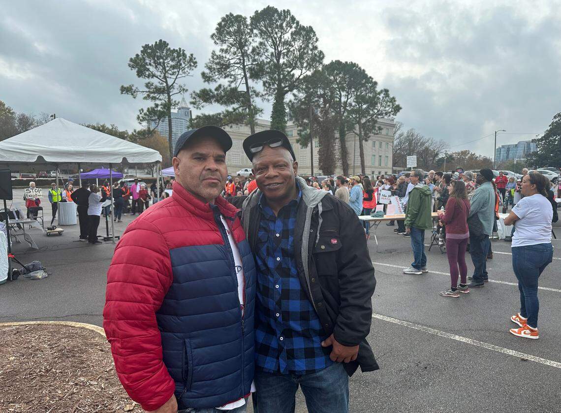 Glen Edward Chapman and Alfred Rivera, two death row exonerees, attended a march on Dec. 12 calling on NC Gov. Roy Cooper to commute all the state’s death sentences to prison terms.