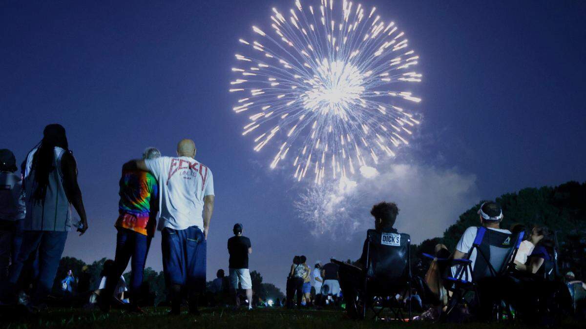 Fireworks light up the sky during Raleigh’s 4th of July fireworks display at Dorothea Dix Park in Raleigh, N.C., Monday, July 4, 2022.