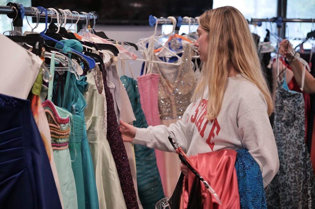 In 2023, over 100 high school girls attended the Say Yes to the Prom Dress event hosted by the I Am Worth It Foundation in Raleigh. The event offers free prom dresses for girls in need.