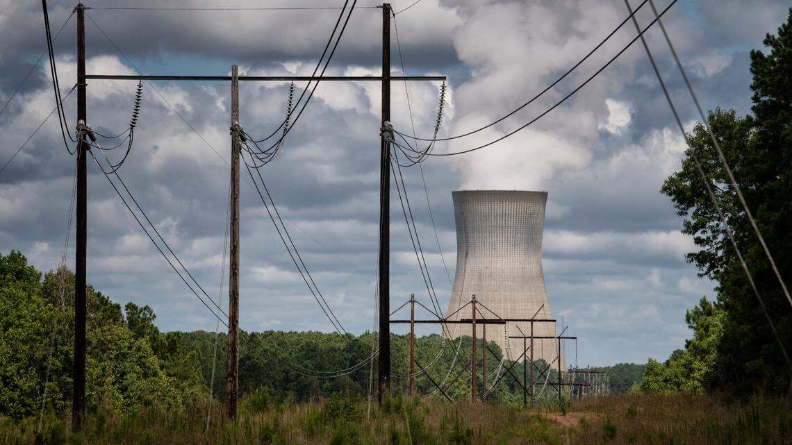 Steam rises from the cooling tower of Duke Energy’s Harris nuclear plant in New Hill, N.C., just south of Raleigh.