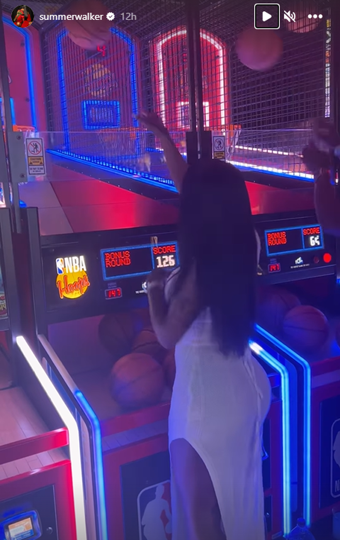 Social media videos show Atlanta singer Summer Walker at Dave & Buster’s in Cary after the Dreamville Festival on April 2, 2023.