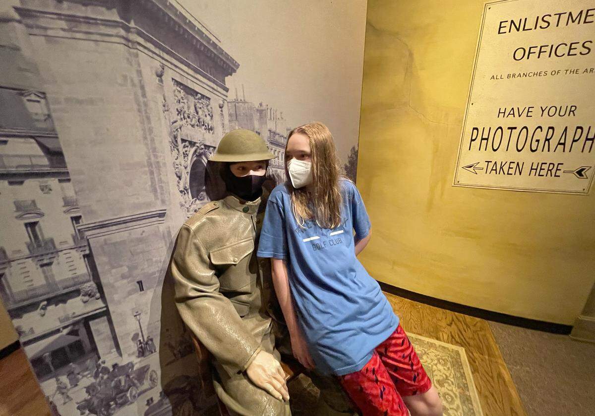 The World War I soldier in the N.C. Museum of History, photographed in July 2022.