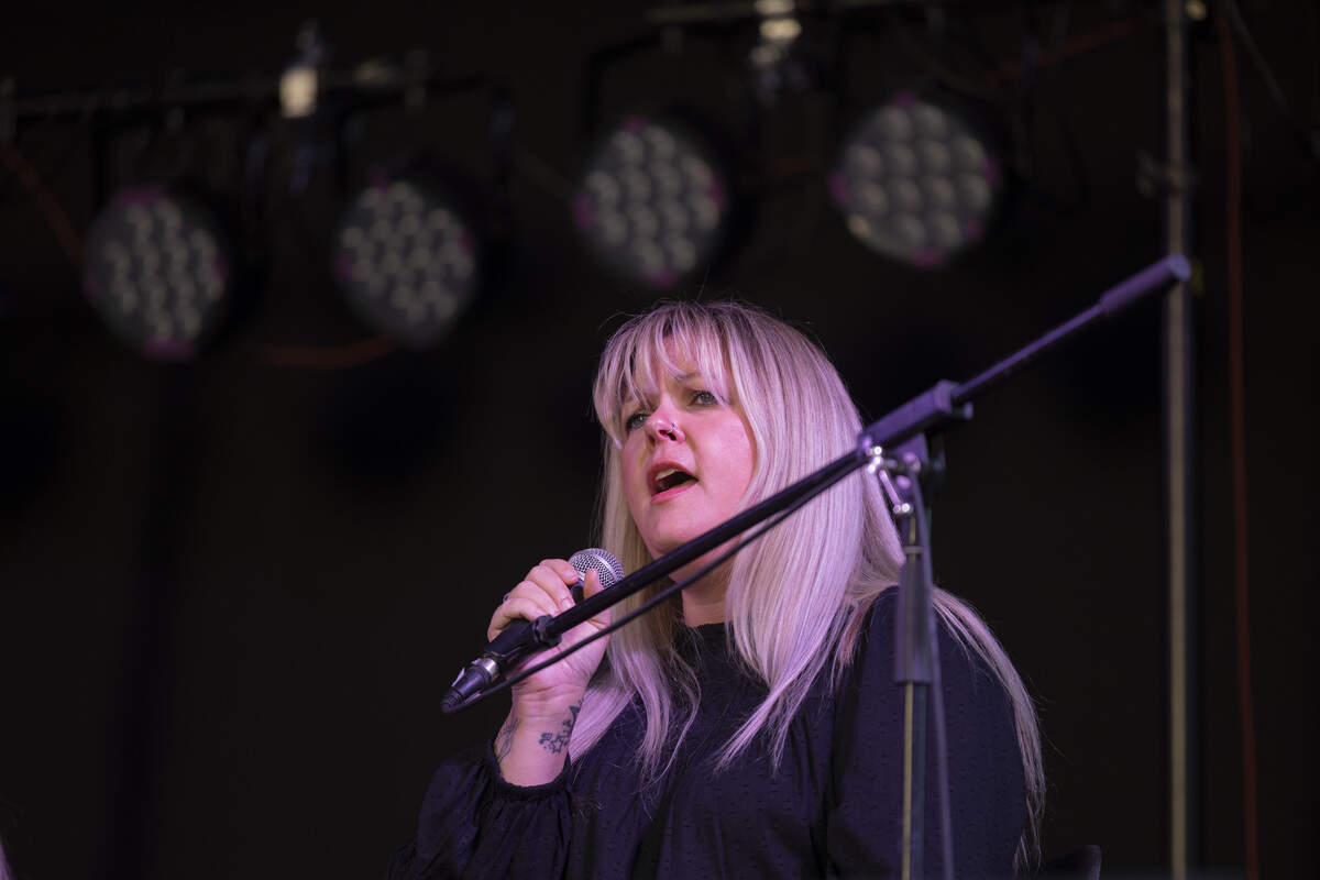 Eighth-generation ballad singer Donna Ray Norton of Madison County performs during the Raleigh Wide Open music festival in downtown Raleigh on Friday, Oct. 3, 2025. The event features live bluegrass, folk, Americana and gospel artists.