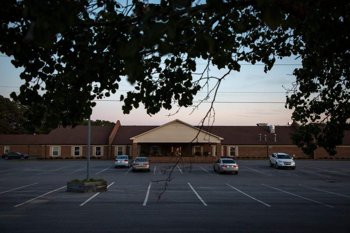 At least 10 of the 49 patients who were evacuated from Highland Acres Nursing & Rehabilitation Center in Lumberton, N.C. and relocated to Richmond Pines Nursing and Rehabilitation Services in Hamlet, N.C., have since died. It is one of the lowest rated nursing homes in the state, and one of the few to have been cited for lacking an emergency preparedness program. Photographed here on Monday, Oct. 14, 2019.