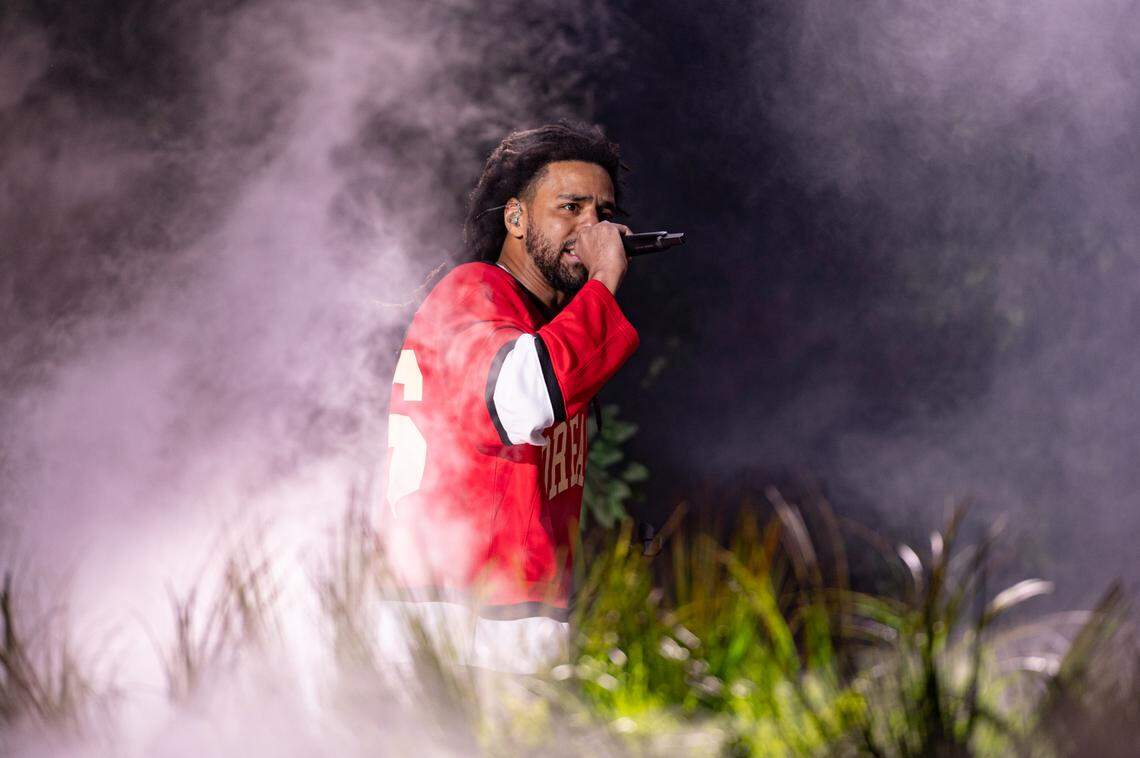 J Cole headlines at Dreamville Festival in Raleigh, N.C. on Sunday, April 7, 2024.