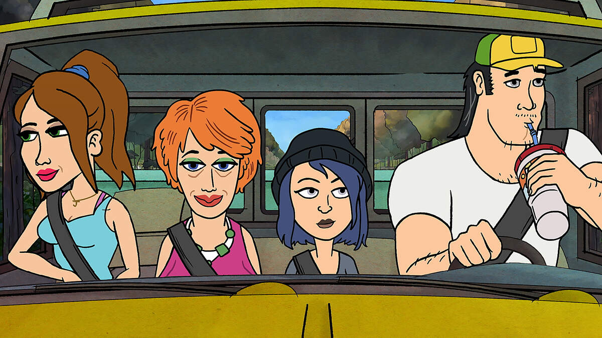 L-R: Jenny (Kristen Wiig), Betty (Maya Rudolph), Violet (Jillian Bell) and Wayne (Ike Barinholtz) in “Bless the Harts” on Fox.