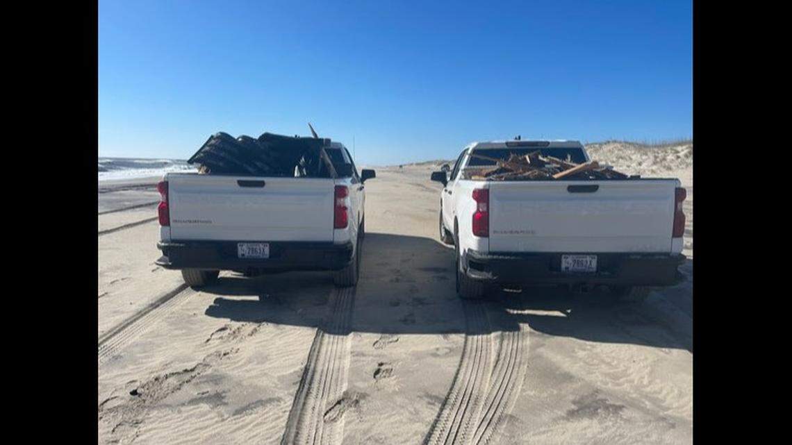 National Park Service employees have so far collected 20 truckloads of house debris from beaches, officials said.