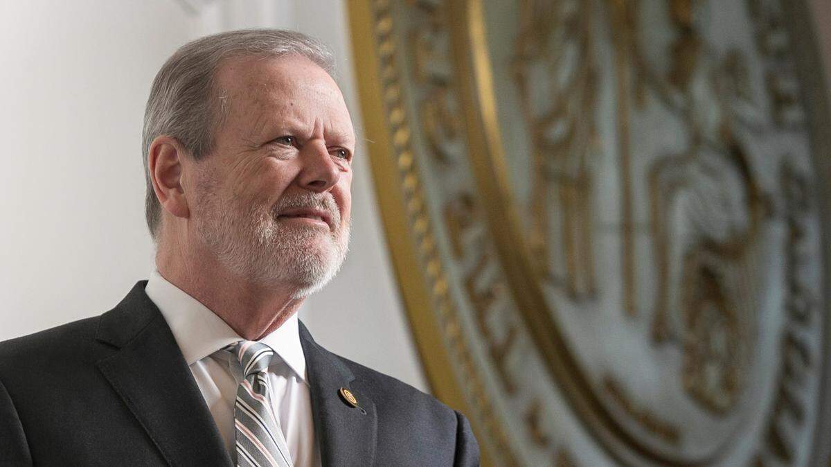 Senate leader Phil Berger poses for a portrait in the dais of the Senate Chamber at the North Carolina General Assembly on Wednesday, September 21, 2022 in Raleigh, N.C.