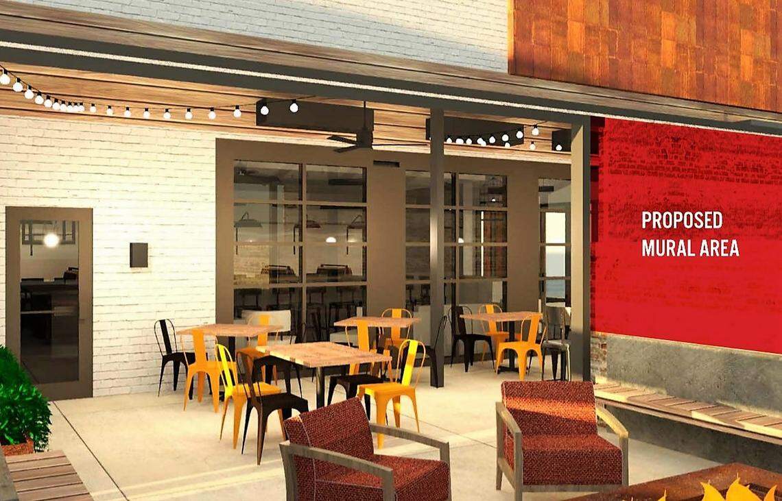 Hawkers, a casual Asian street food restaurant, is planned for the Estes Drive side of University Place. The space, two doors down from Fine Feathers, is currently vacant and would be renovated to create a lively outdoor seating area.