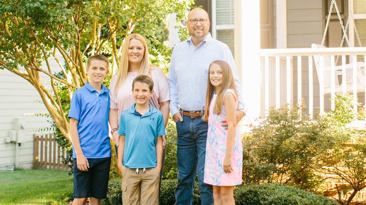 The Jung family of Raleigh runs DonateSport.org, a nonprofit that collects and gives away sports gear and equipment. Pictured are Georgette and Thomas Jung and their children, 13-year-old Andrew, 12-year-old Jocelyn and 9-year-old Jackson.
