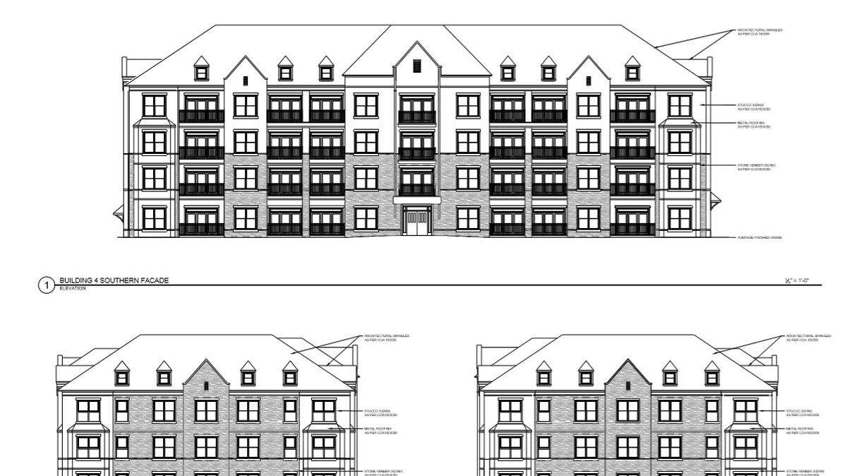 Site plans for one of the Morehead Avenue condo buildings.