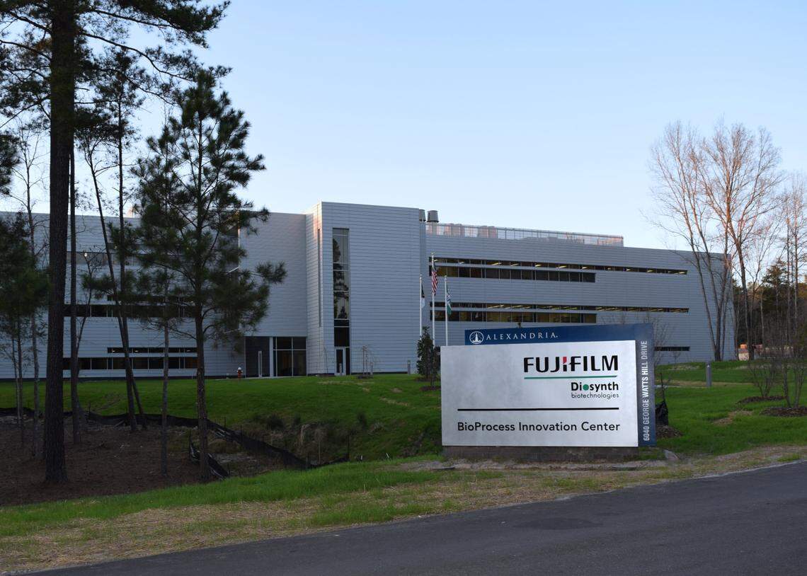 Fujifilm Diosynth’s BioProcess Innovation Center in Research Triangle Park. The biotech company is manufacturing one of the more promising candidates for a COVID-19 vaccine here.