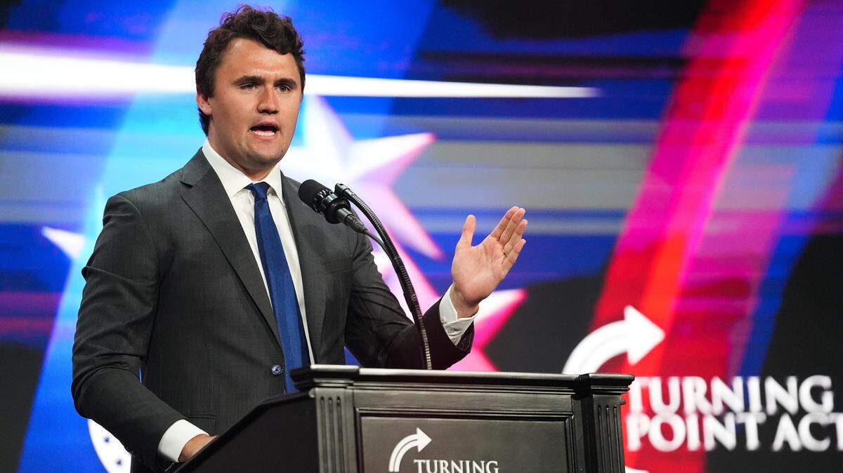 Charlie Kirk, founder of Turning Point USA, speaks during a Unite and Win rally held by Turning Point Action at the Arizona Financial Theatre on Aug. 14, 2022, in Phoenix. Kirk and Pastor Rob McCoy of Newbury Park work in tandem to encourage pastors to become politically active.