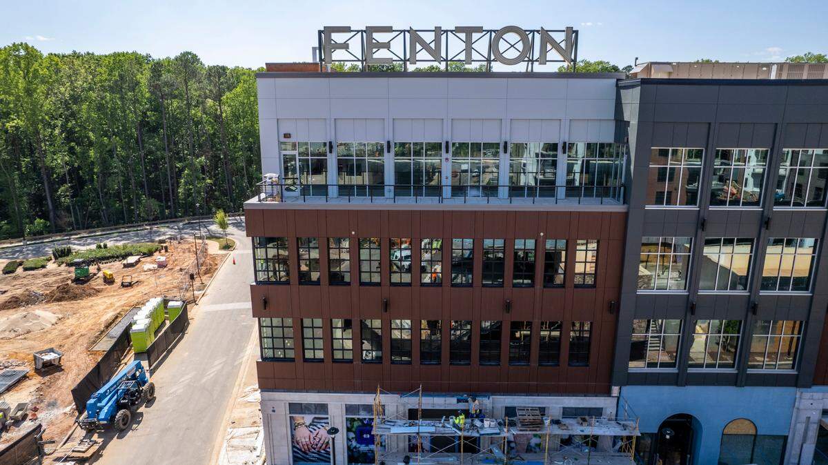 Construction nears completion at The Fenton, a mixed use development in Cary Monday, April 25, 2022.