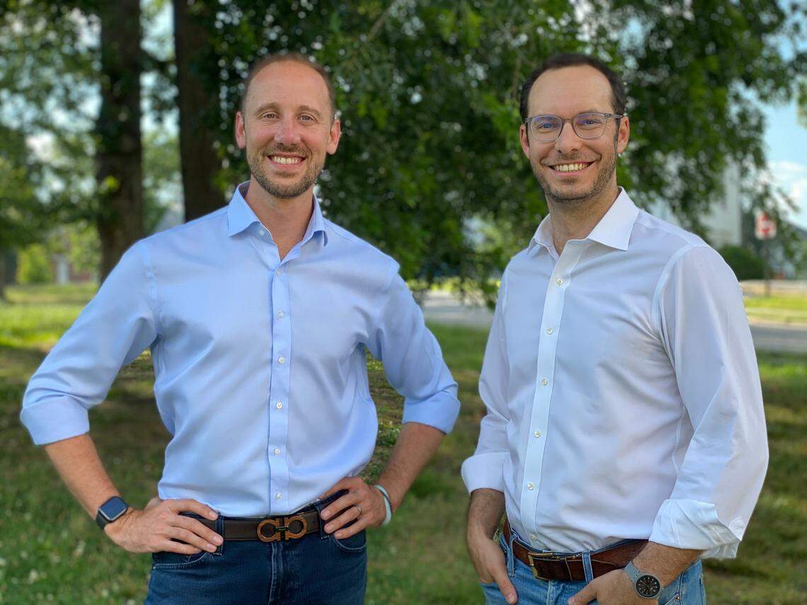 Mark Laabs, left, and Ben Abram moved from San Francisco to Durham in 2016 to launch the energy investment firm Modern Energy.