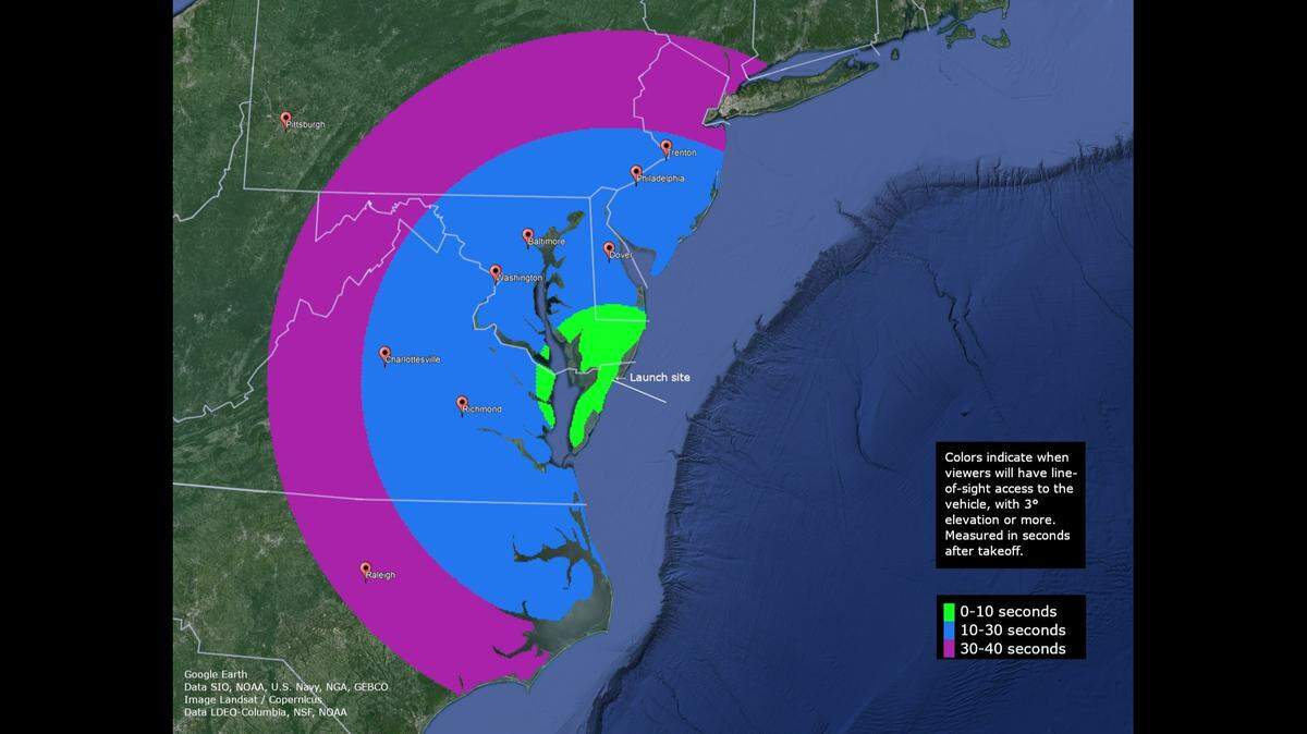 A NASA rocket will carry student experiments to suborbital space Tuesday, Aug. 12. The launch window is 6 a.m. through 9 a.m. EDT and the rocket may be seen from Central North Carolina to New Jersey, experts say.
