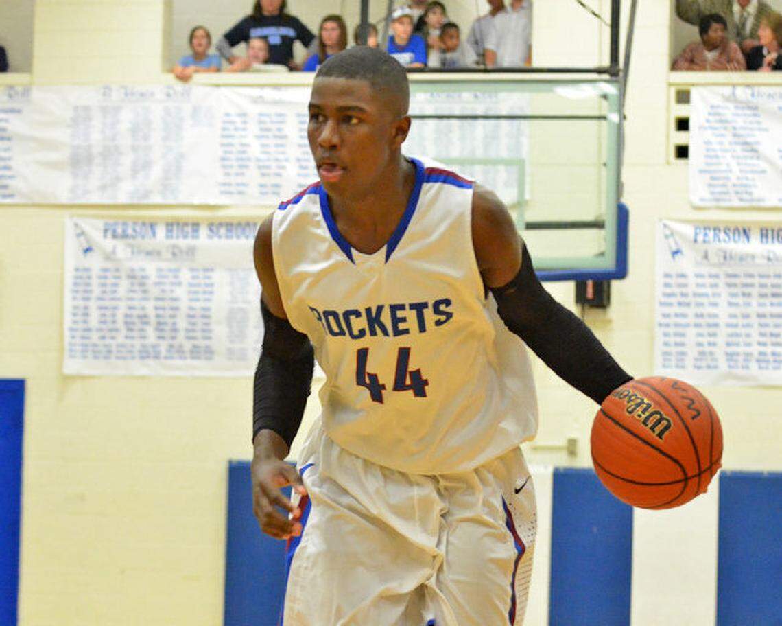 Person's Tyrone Outlaw sets up a play against Green Hope in Wednesday's game.
