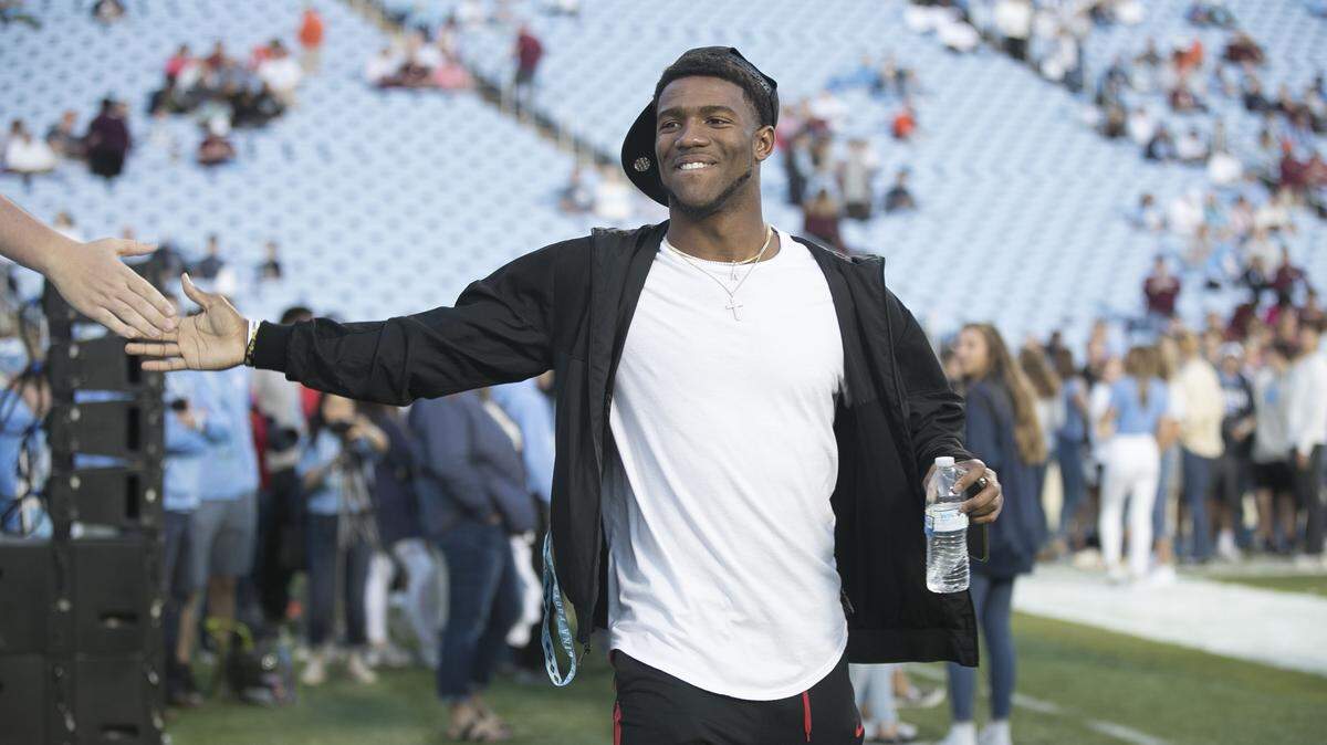 Former Clemson quarterback Kelly Bryant visited North Carolina on Saturday, October 13, 2018 at Kenan Stadium in Chapel Hill, N.C. Fans in the UNC student section chanted his name as he greeted them.