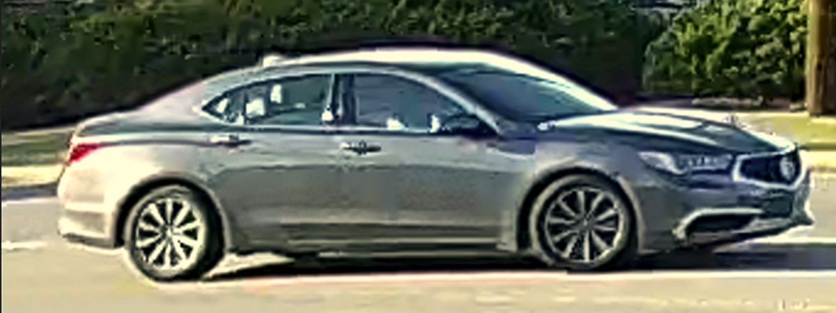 Durham Police are attempting to locate a metallic gray sedan, potentially a 2018-2020 Acura TLX with a sunroof. This is believed to be the suspect’s vehicle