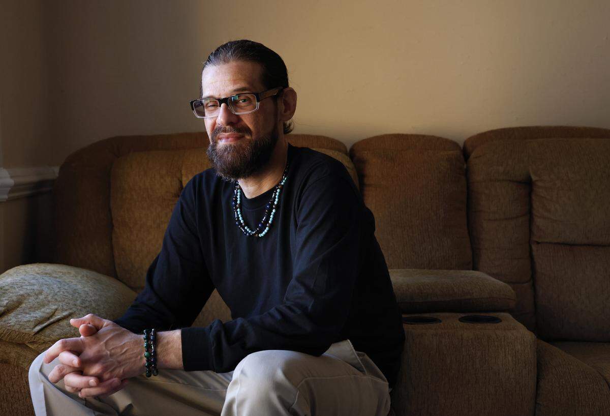 Thomas Simmons poses for a portrait at his home in Greenville, N.C., on Friday, Nov. 14, 2025.