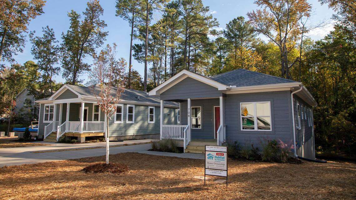 As part of Habitat for Humanity Durham’s “Builders Blitz,” the nonprofit built two 1,200-square-foot homes, from start to finish, in seven days at 708 and 712 Belmont Drive in Durham.