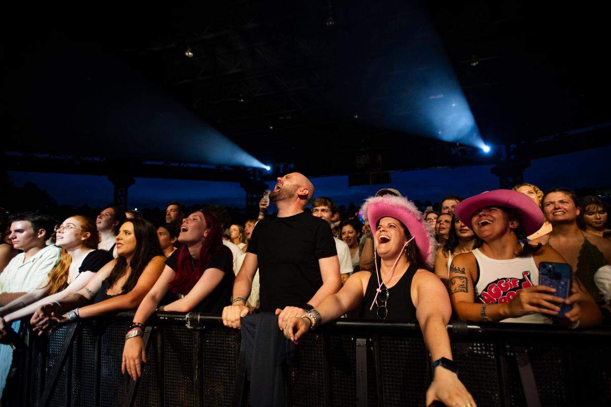The crowd enjoys Maggie Rogers “Don’t Forget Me Tour” at Coastal Credit Union Music Park on Wednesday, June 19, 2024.