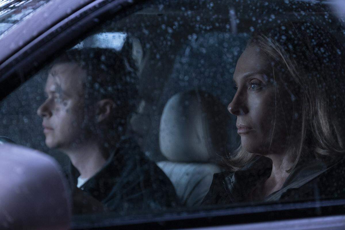 Dane DeHaan as Clayton Peterson and Toni Collette as Kathleen Peterson in the HBO Max series “The Staircase.”