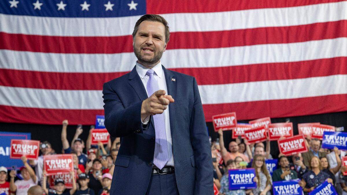 Republican Vice Presidential candidate Senator J.D. Vance acknowledges supporters as he arrives for his campaign stop at Union Station on Wednesday, September 18, 2024 in Raleigh, N.C.