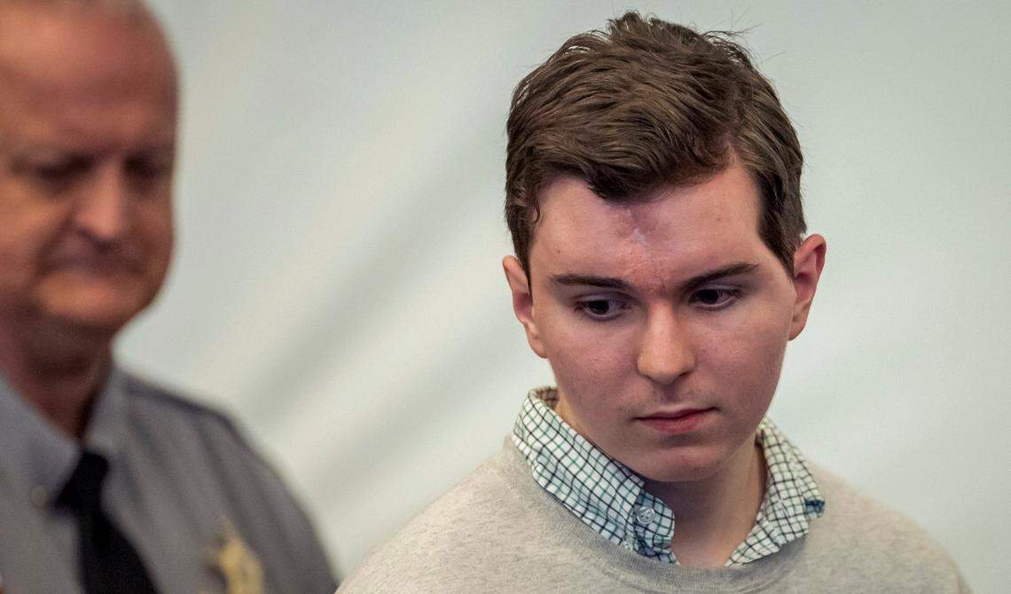 Austin Thompson arrives for his first court appearance on Friday, January 10, 2025 at the Wake County Justice Center in Raleigh, N.C. Thompson is accused in the deadly 2022 shootings in Raleigh’s Hedingham neighborhood.