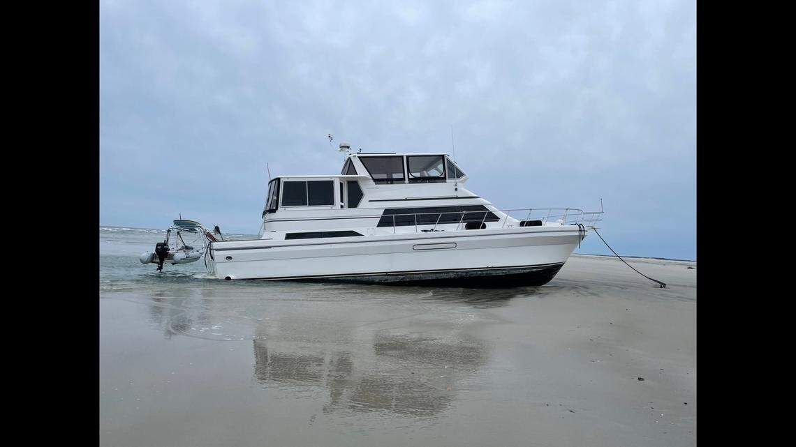 A 55-foot yacht named the Vivens Aqua grounded at Cape Hatteras National Seashore on Jan. 25, the National Park Service says.