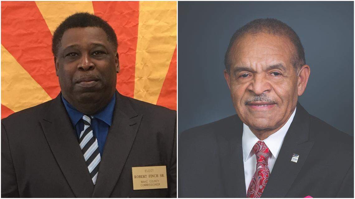 Wake County District 5 challenger Robert Finch Sr., left, and incumbent James West