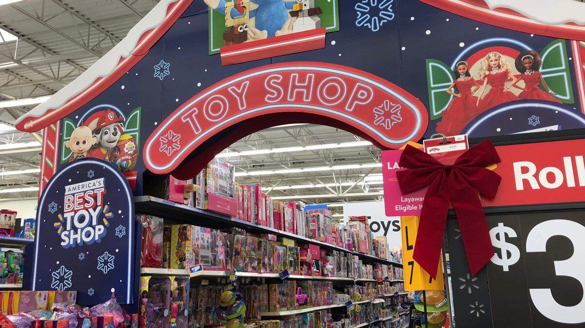 Walmart’s Toy Shop stands ready for holiday shoppers at the New Bern Avenue store in Raleigh.