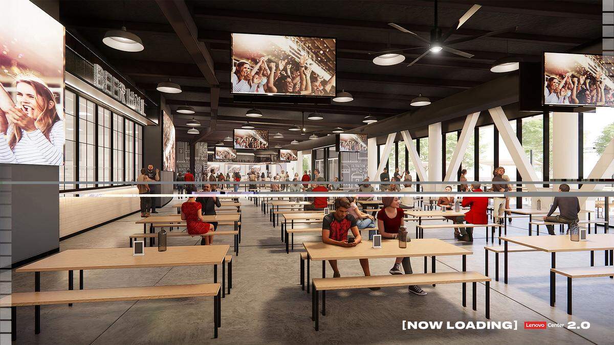 A rendering of the beer hall at the Lenovo Center.