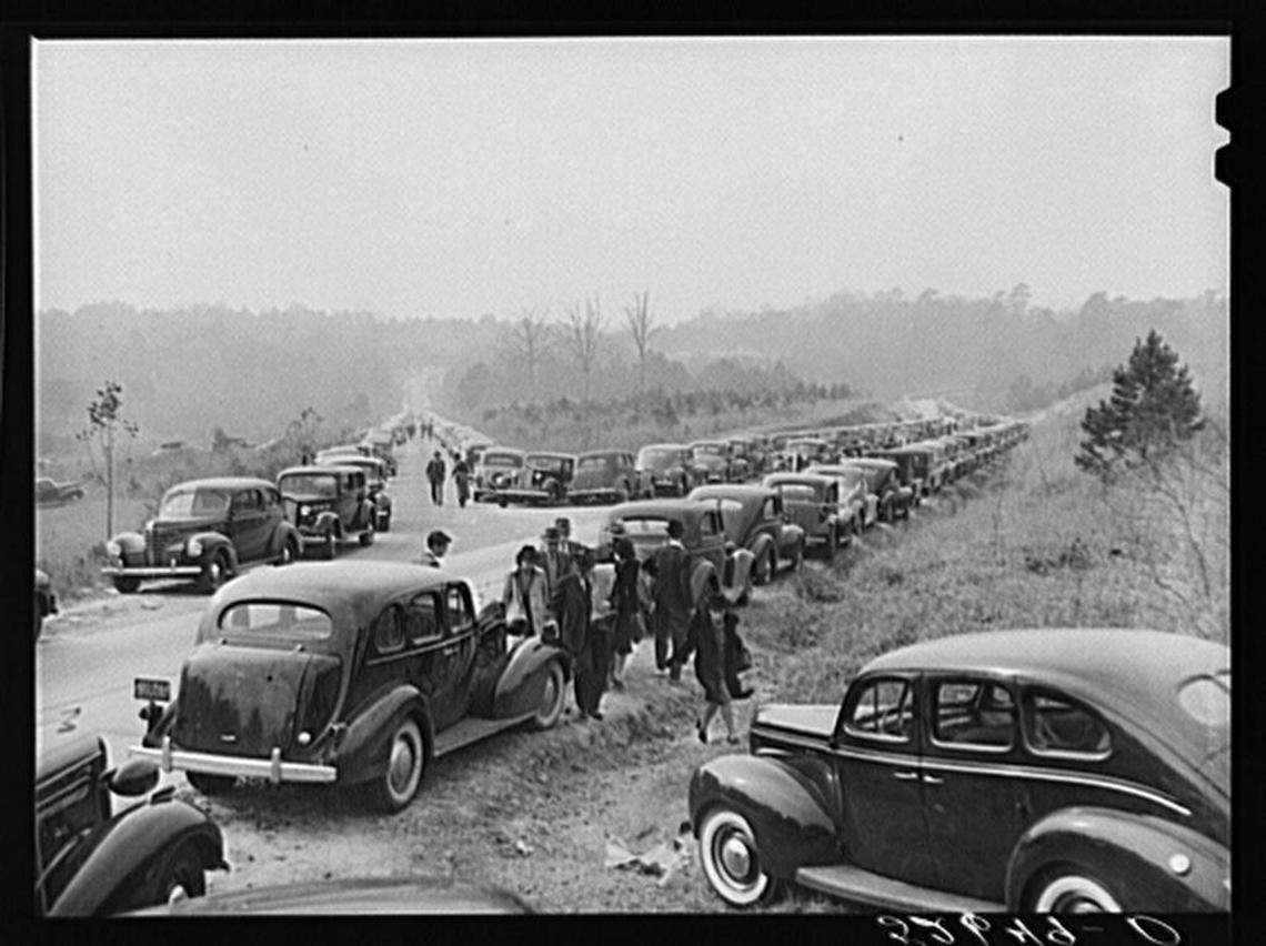 Drivers parked their cars on the narrow two-lane roads leading to the Duke campus and walked the rest of the way. Crowds packed the area with many not getting in to the sold-out stadium.