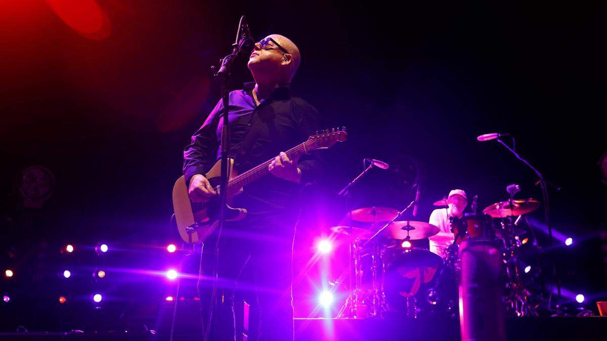 Black Francis sings as the Pixies play at Red Hat Amphitheater in Raleigh, N.C., during their North American tour on Friday, June 16, 2023.