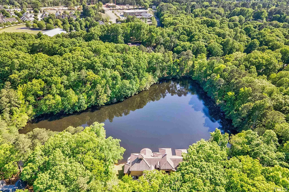 This mansion on a private lake near downtown Cary went on the market in May 2022 for $8.3 million.