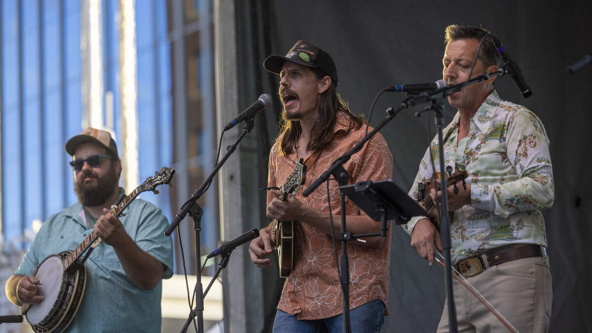 The Jason Carter Band performs in City Plaza during the Raleigh Wide Open music festival in downtown Raleigh on Friday, Oct. 3, 2025. The event features live bluegrass, folk, Americana and gospel artists.