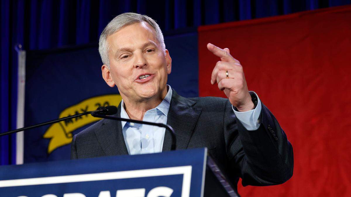 Governor-elect Josh Stein speaks to supporters during a North Carolina Democratic Party election night event at the Marriott City Center in Raleigh, N.C., Tuesday, Nov. 5, 2024.